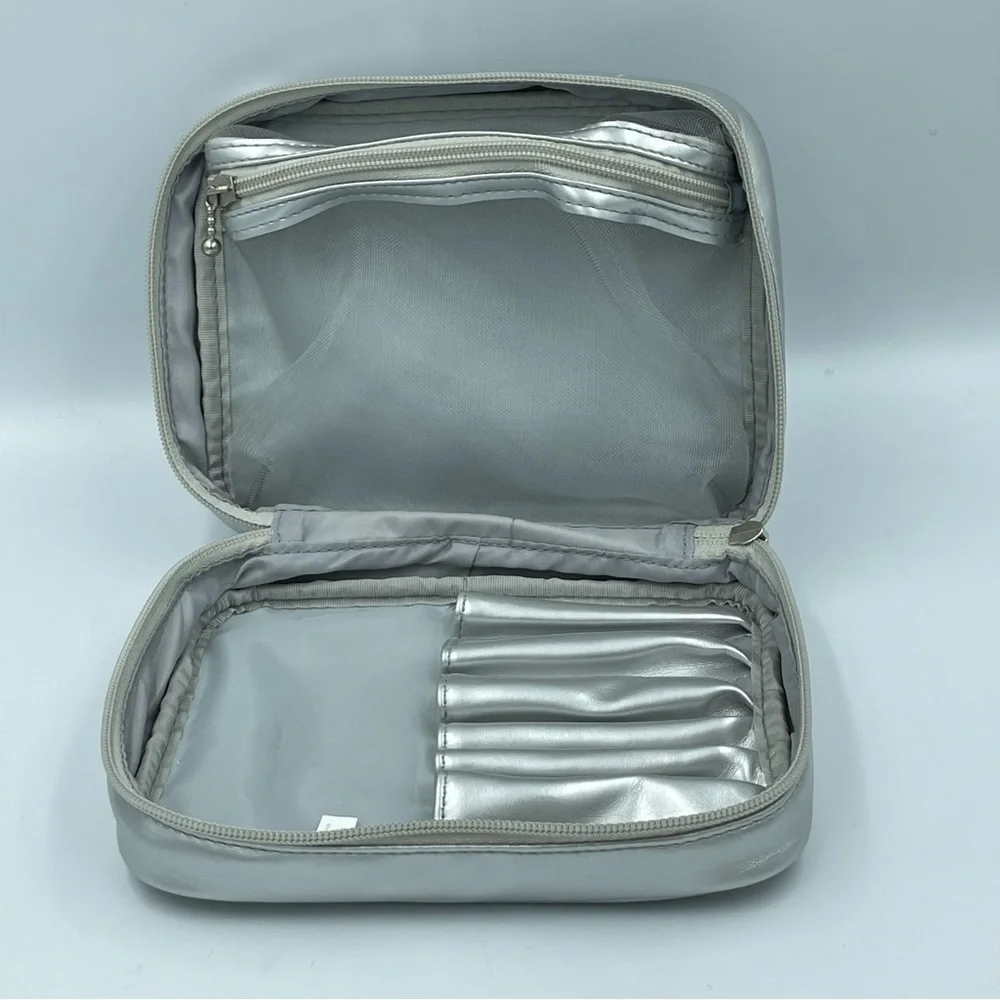 Clarins Paris Vanity Case Silver makeup Bag